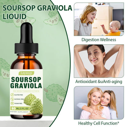 2 Packs 3000MG Soursop Graviola Drops – Immune, Antioxidant & Sleep Support | 4 Fl Oz (2)