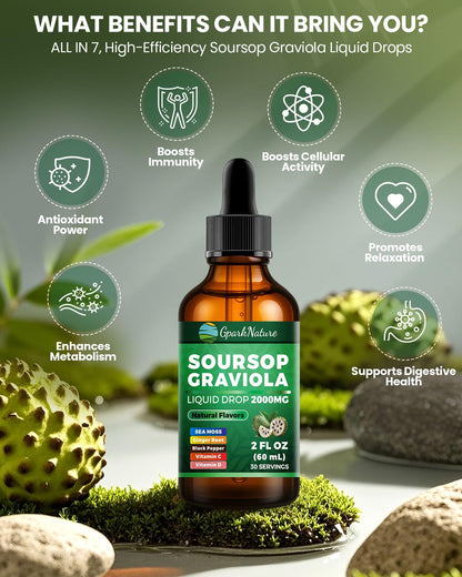 Soursop Drops & Bitters – Immune Support Tea Extract (2 oz) – Non-GMO