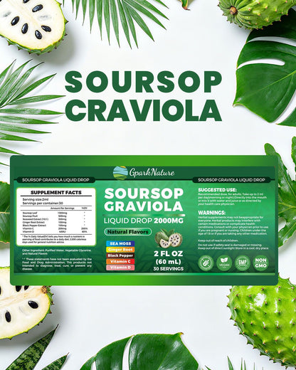 Soursop Drops & Bitters – Immune Support Tea Extract (2 oz) – Non-GMO