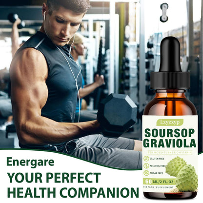 2 Packs 3000MG Soursop Graviola Drops – Immune, Antioxidant & Sleep Support | 4 Fl Oz (2)