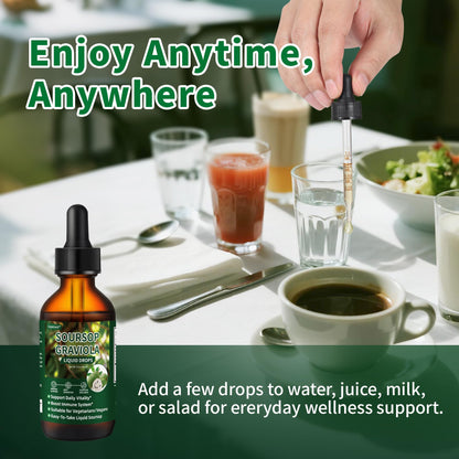 Soursop Graviola Liquid Drops – Immune Support, Digestive Bitters, 2 oz, Vegan