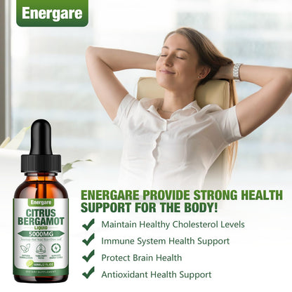 1 Pack 5000MG Citrus Bergamot Liquid Drops – High Cholesterol Support (2 oz) with Soursop & Olive Leaf