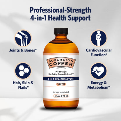 Sovereign Pro-Strength Copper Hydrosol with Silver Hydrosol – 30ppm, 4 oz
