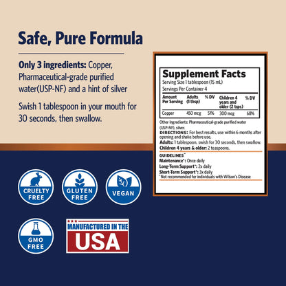 Sovereign Pro-Strength Bio-Active Copper Hydrosol - 30ppm Copper Liquid, 8 fl oz