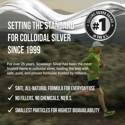 Sovereign Silver Bio-Active Silver Hydrosol 10 ppm, 16 oz – Premium Colloidal Silver Liquid