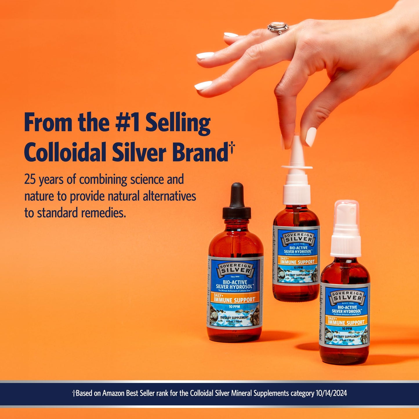 Sovereign Silver Immune Support - Colloidal Silver 10 ppm, 8 fl oz (236 mL)