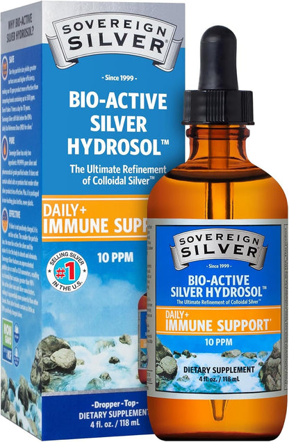 Sovereign Silver Immune Support - 10 ppm Colloidal Silver (4 oz / 118 mL)