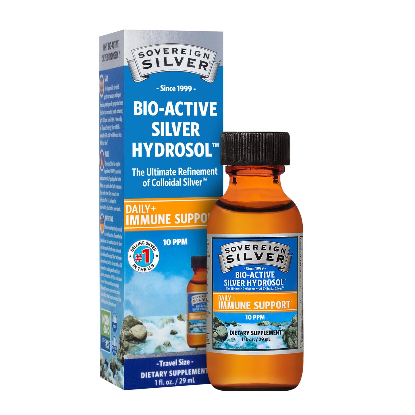Sovereign Silver Immune Support - Colloidal Silver 10 ppm, 1 fl oz