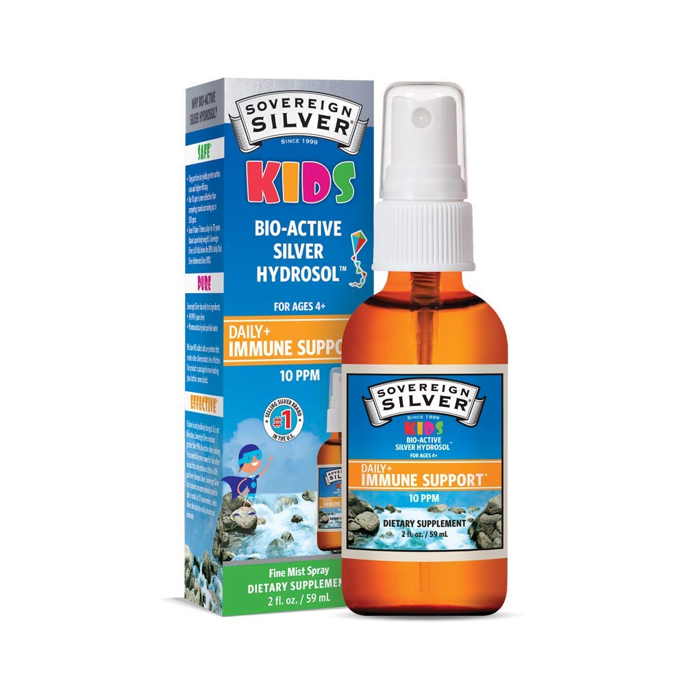 Sovereign Silver Kids Immune Support - 10 ppm Bio-Active Silver Hydrosol, 2 oz
