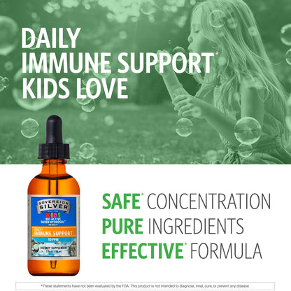 Sovereign Silver Kids Immune Support - 10 ppm Colloidal Silver Drops