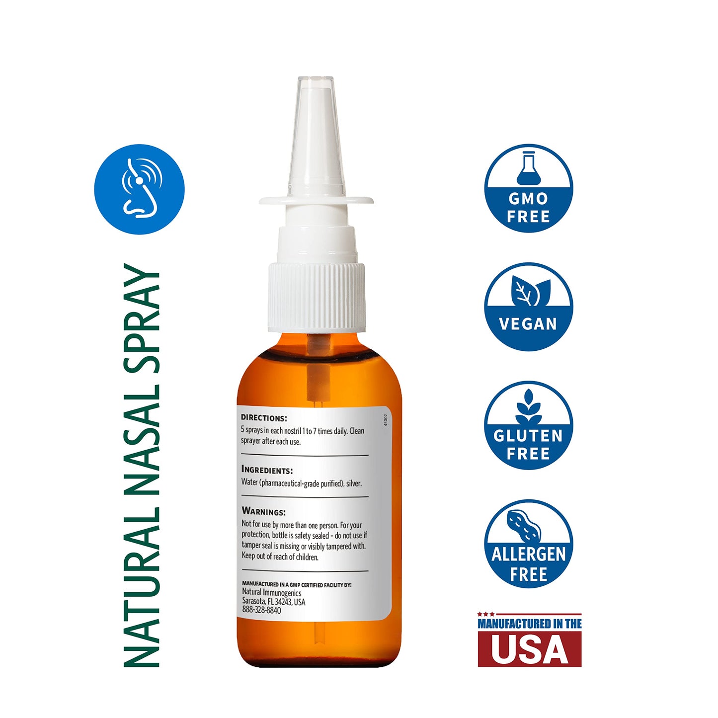 Sovereign Silver Bio-Active Colloidal Silver Nasal Spray 10ppm – 2oz Pack of 2