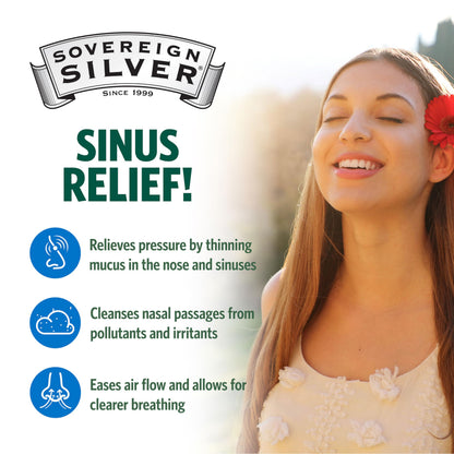 Sovereign Silver Nasal Spray - Colloidal Silver for Sinus & Immune Support, 10 ppm, 2 fl oz (59 mL)
