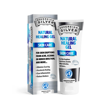 Sovereign Silver Natural Healing Gel - Skin Care for Healing, Redness Reduction, Acne Scar Support | 1oz