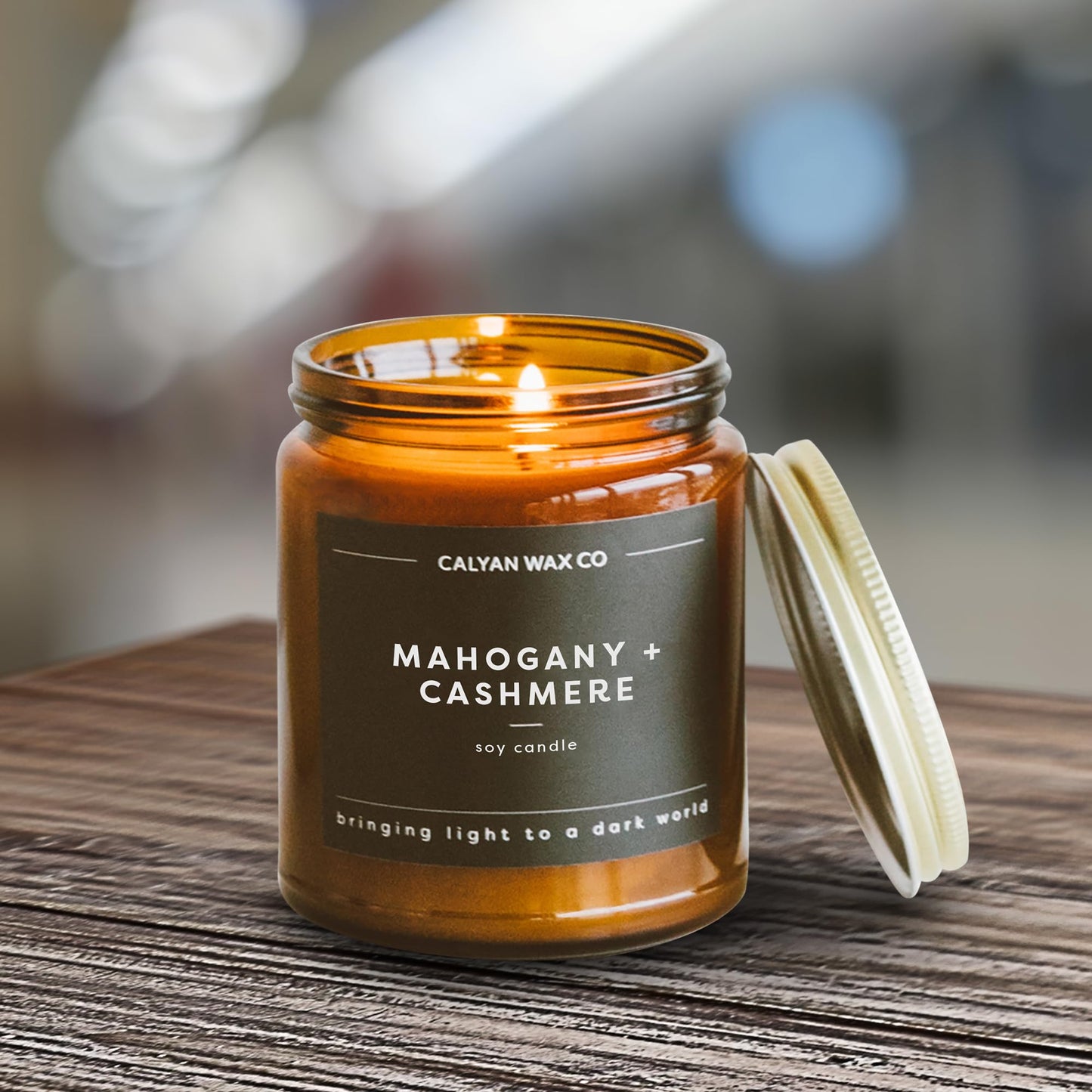 Calyan Wax Co. Mahogany & Cashmere Candle - 57-Hour Burn - 7.2oz Soy Wax