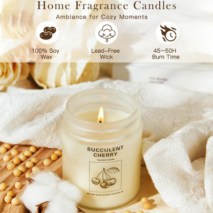 Soy Wax Scented Candle Gift Set – 4 Pack (Lavender, Orange & Ginger, Vanilla) | Long-Lasting Aromatherapy Candles