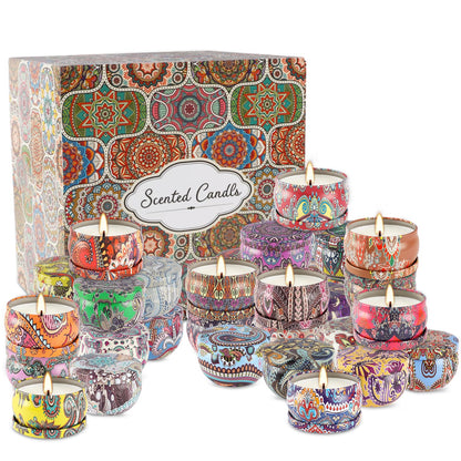 36 Pack Scented Candles Set – Natural Soy Wax, Aromatherapy Gift