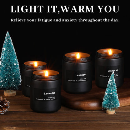 Sandalwood Scented Candle for Women — 7oz Soy Wax, Exquisite Frosted Glass, Gift-Ready