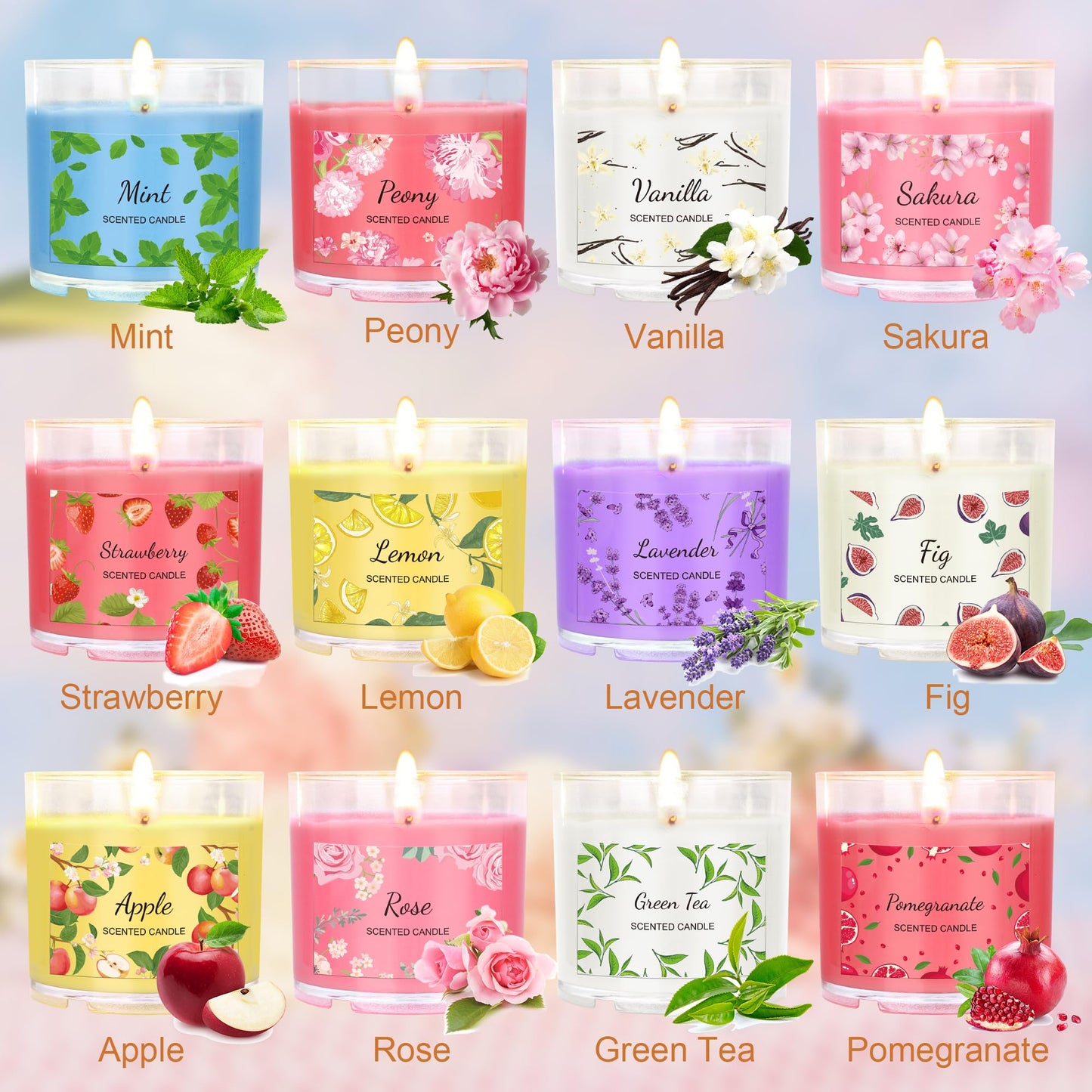 Scented Candles for Home - 12 Pack Soy Candles Gift Set for Women | Mother's Day & Holidays