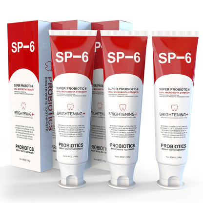SP-6 Probiotic Whitening Toothpaste - 6 Probiotics, Fluoride-Free, Fresh Breath