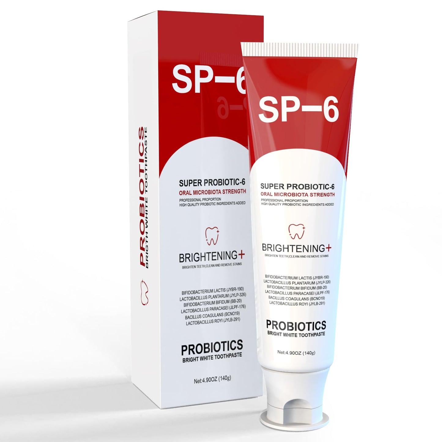 SP-6 Probiotic Whitening Toothpaste – 4.9 oz, 6 Probiotics, Fluoride-Free, Minty Fresh