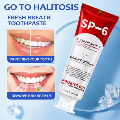 SP-6 Probiotics Whitening Toothpaste – 2 PCS, Fluoride-Free, Mint