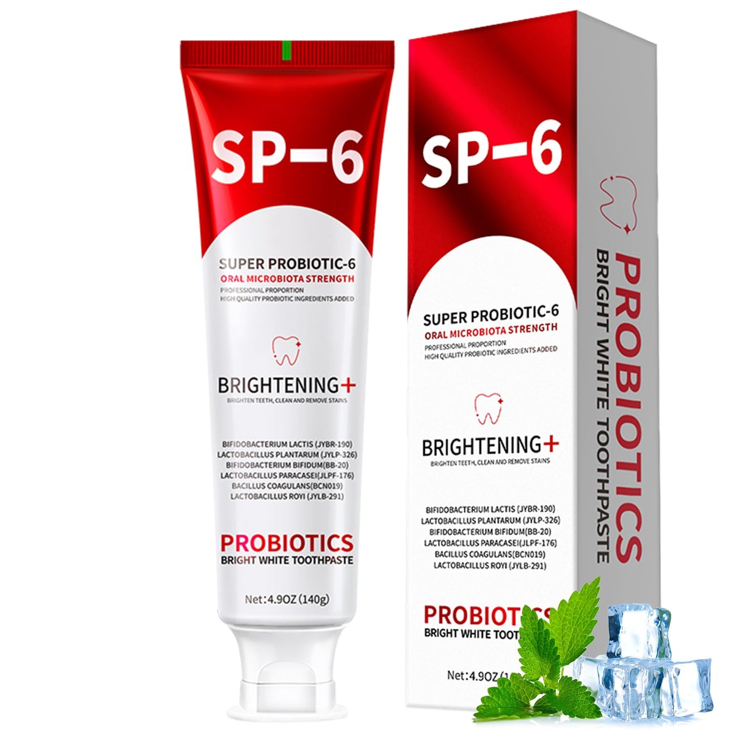 SP-6 Probiotics Whitening Toothpaste – Probiotics for Whitening, Gum Health, Enamel-Safe, Fluoride-Free