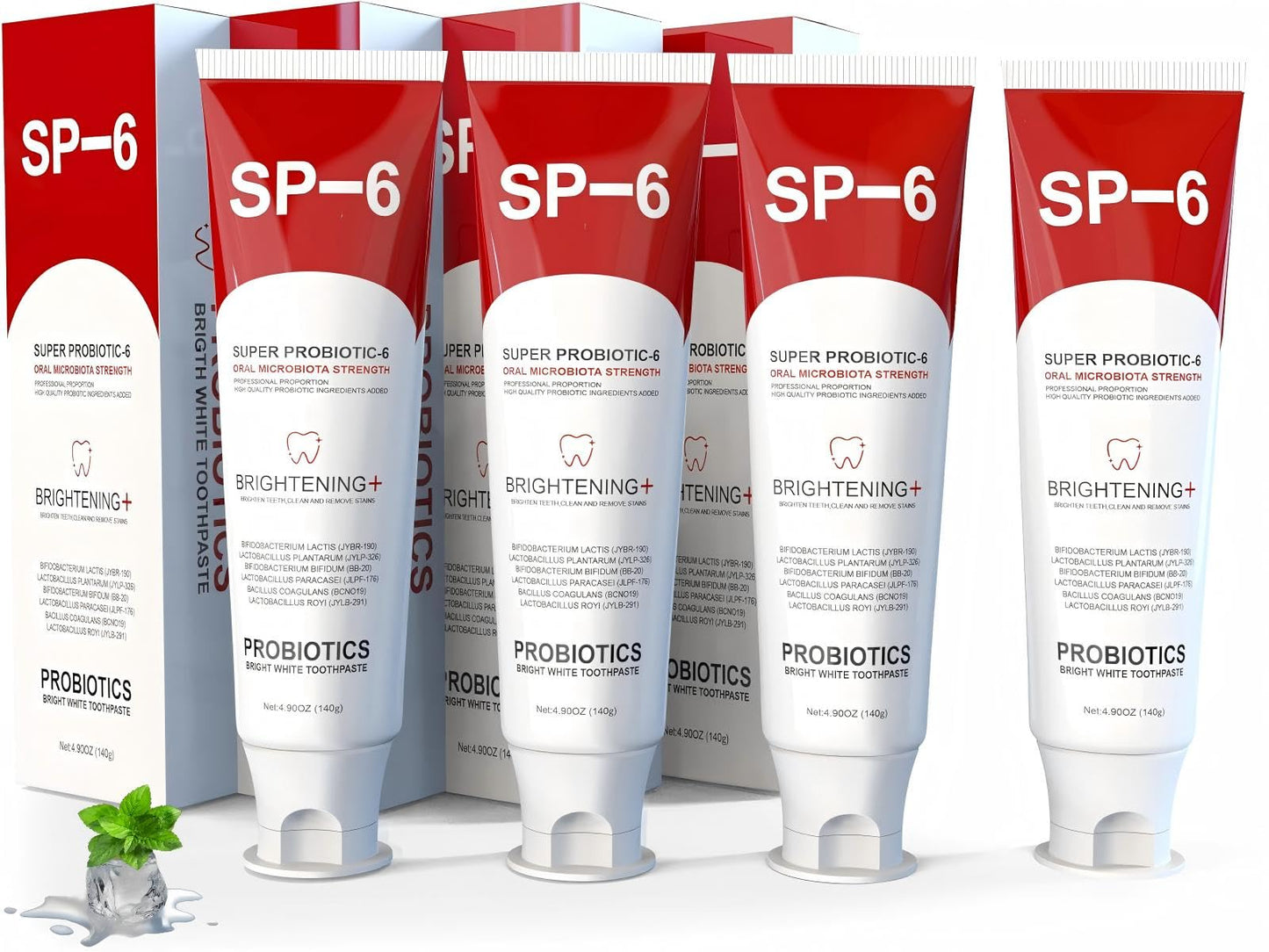 SP-6 Probiotics Whitening Toothpaste | Fluoride-Free Enamel-Safe Whitening & Fresh Breath