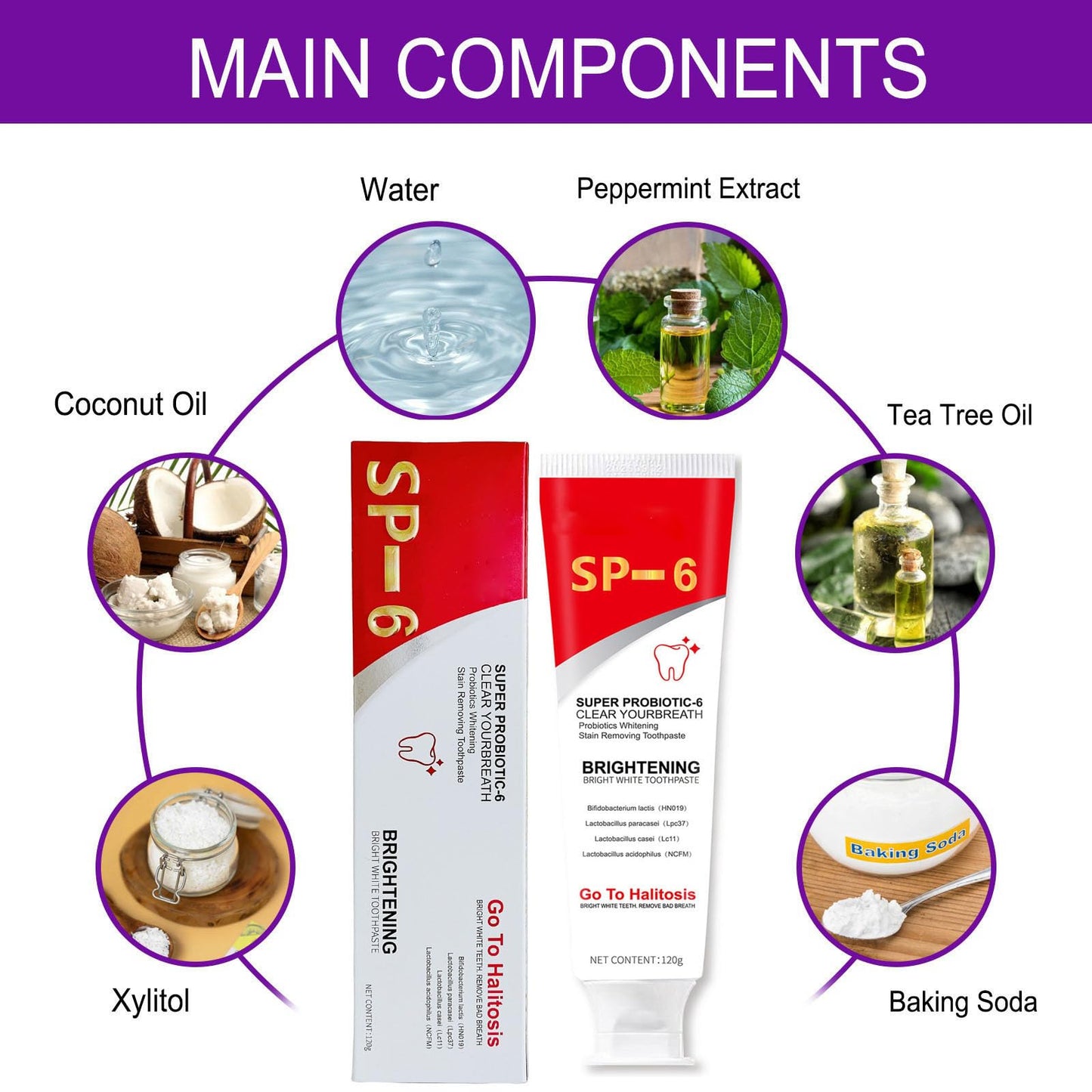 SP-6 Probiotics Whitening Toothpaste | Deep Cleaning & Fresh Breath