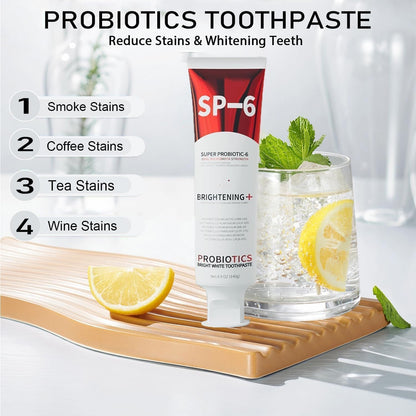 SP-6 Probiotics Whitening Toothpaste – Whitening & Gum Health, Fluoride-Free