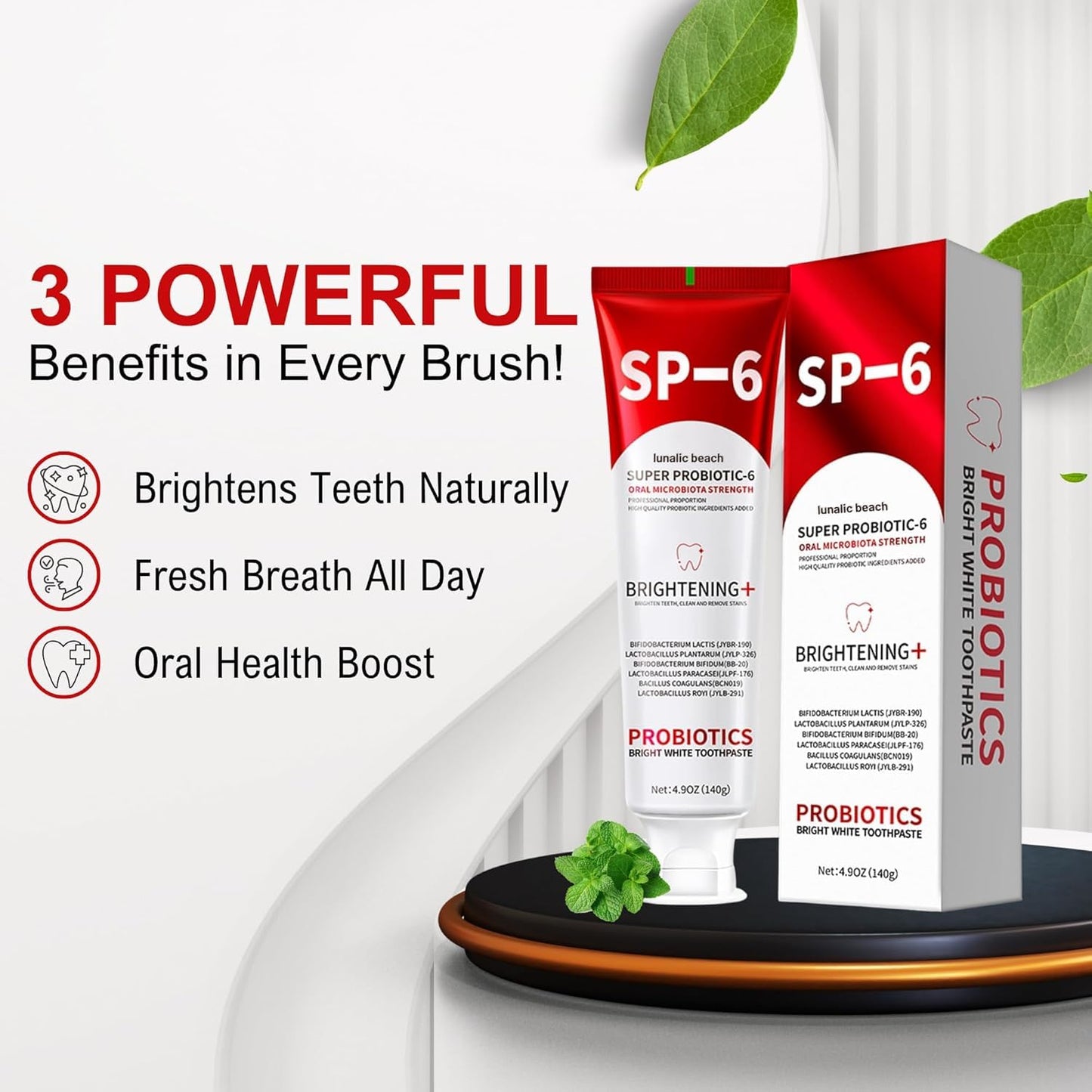 SP-6 Probiotics Whitening Toothpaste | Sp6 Brightening Tooth Paste with 6 Probiotics