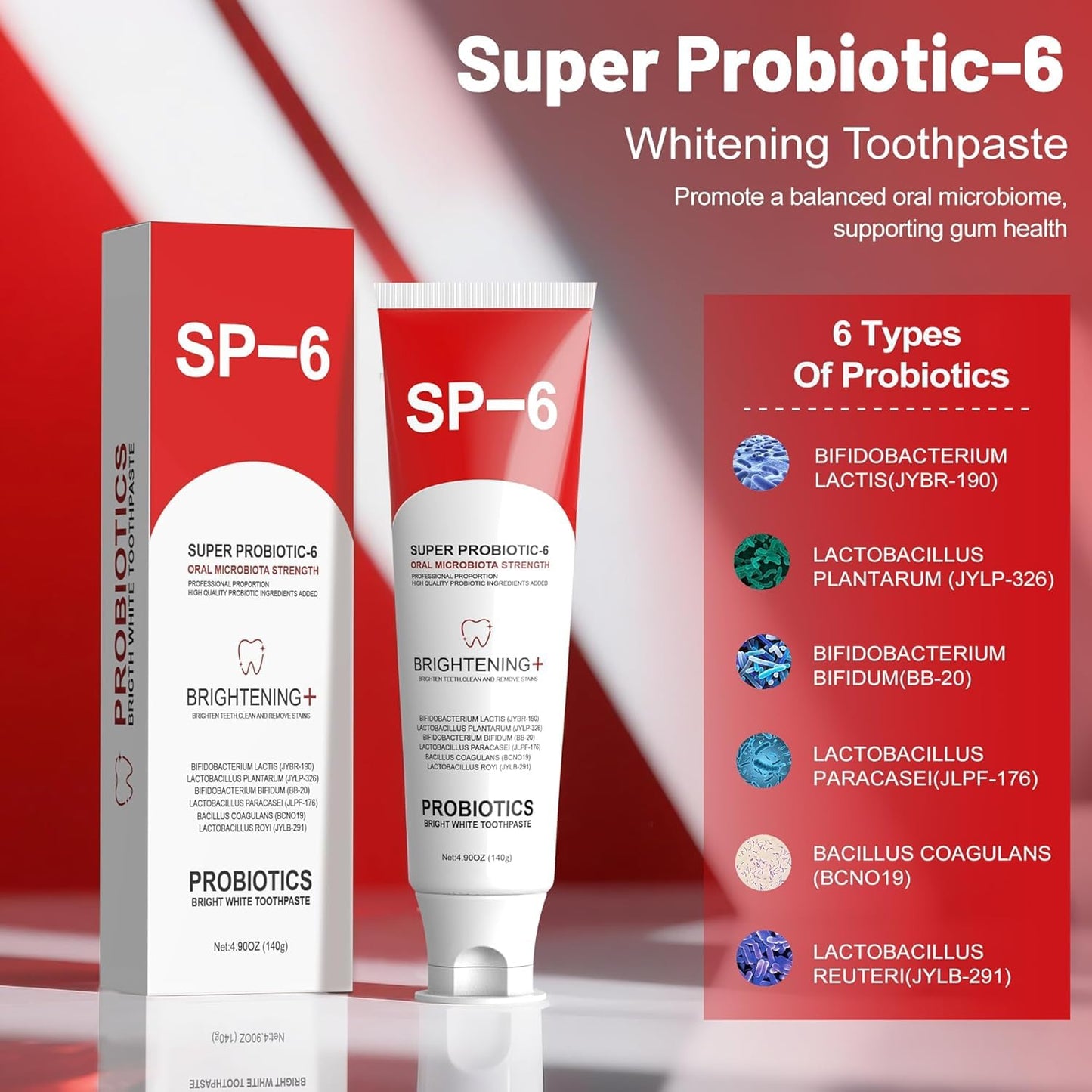 SP-6 Probiotics Whitening Toothpaste | Sp6 Brightening Tooth Paste with 6 Probiotics