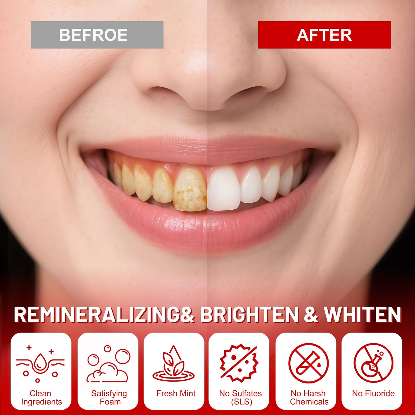 SP-6 Probiotics & Hydroxyapatite Toothpaste Tablets - Remineralizing, Fluoride-Free Whitening (62 Count)