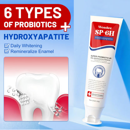 SP-6 Hydroxyapatite Toothpaste Set – 3 Tubes, Fluoride-Free, Enamel Safe, 7-Pro Probiotics Whitening