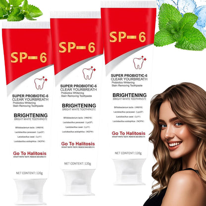 3Pcs SP-6 Ultra Whitening Toothpaste | Super Probiotic SP-6 Toothpaste | Deep Cleaning & Fresh Breath | Men and Women