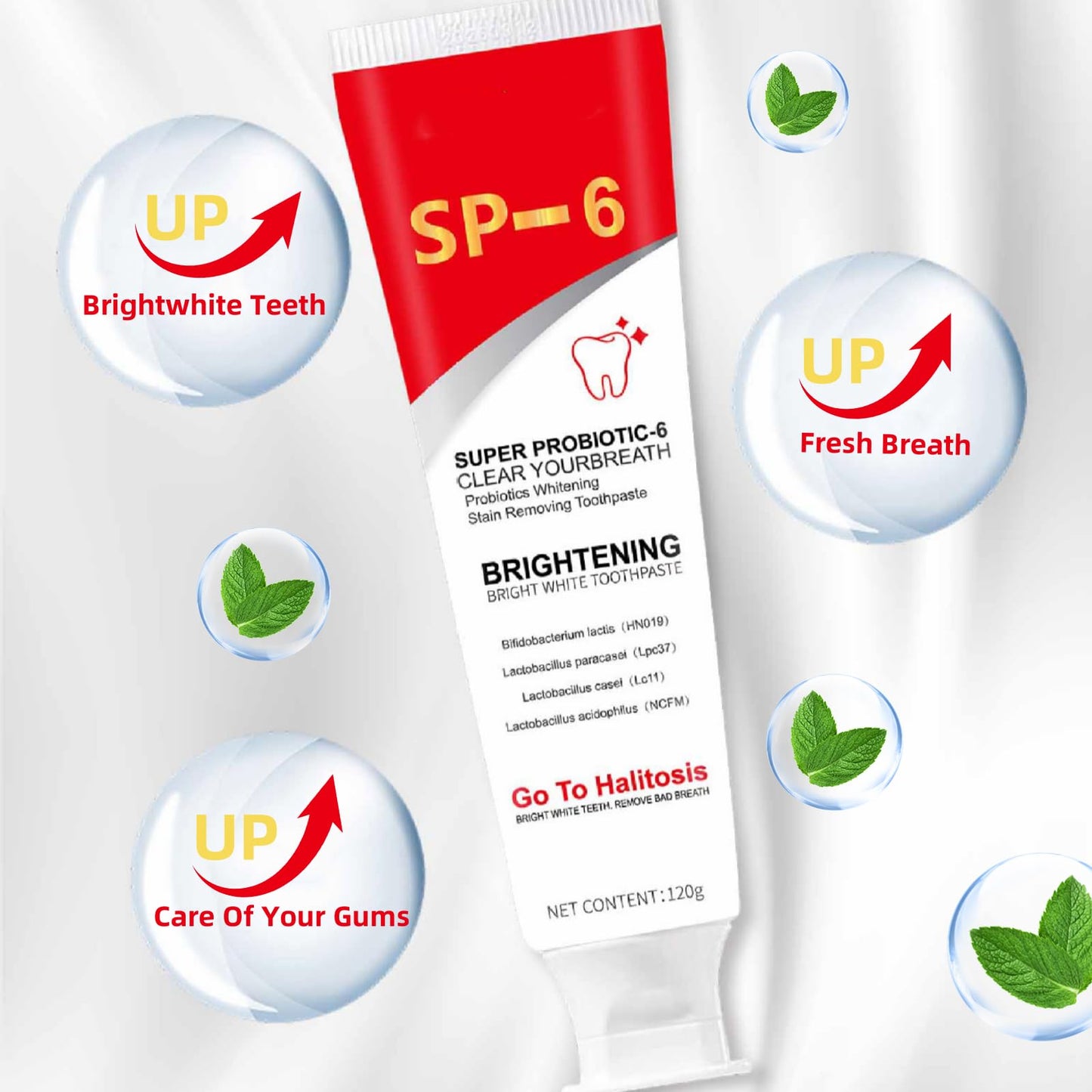 3Pcs SP-6 Ultra Whitening Toothpaste | Super Probiotic SP-6 Toothpaste | Deep Cleaning & Fresh Breath | Men and Women