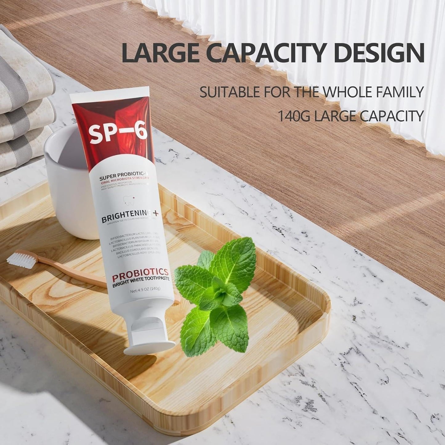 Sp-6 Probiotic Whitening Toothpaste – Fluoride-Free, Fresh Mint (2pc Bundle)
