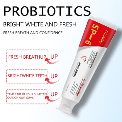 2Pcs SP-6 Probiotic Whitening Toothpaste – Fluoride-Free, Probiotic-6 Formula, Fresh Breath