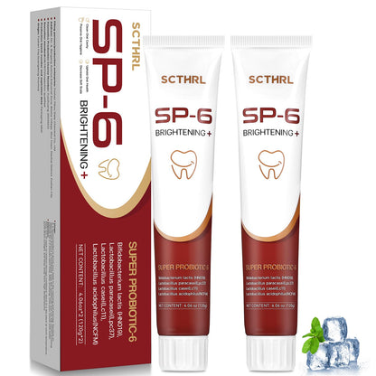 SP-6 Probiotic Whitening Toothpaste – Fluoride Free, Mint, Sensitive Teeth