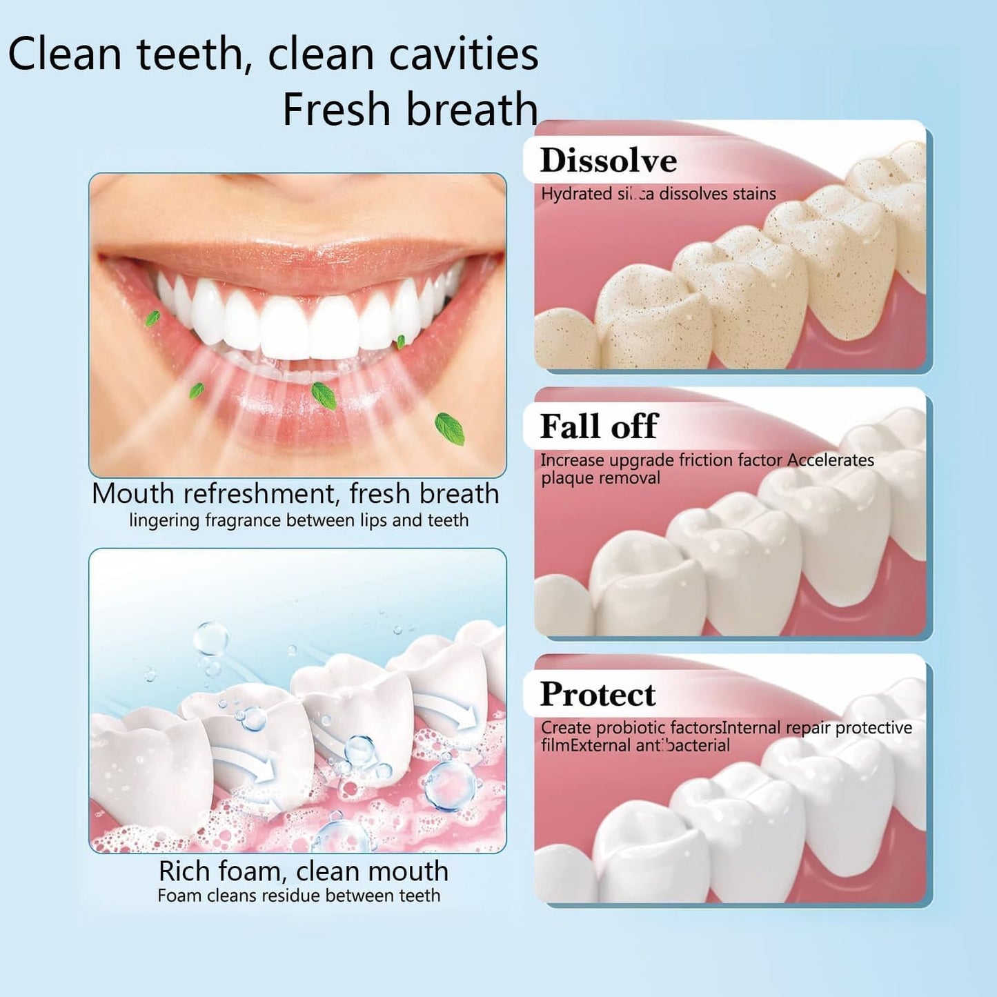 2Pcs SP-6 Probiotic Whitening Toothpaste – Fluoride-Free, Probiotic-6 Formula, Fresh Breath