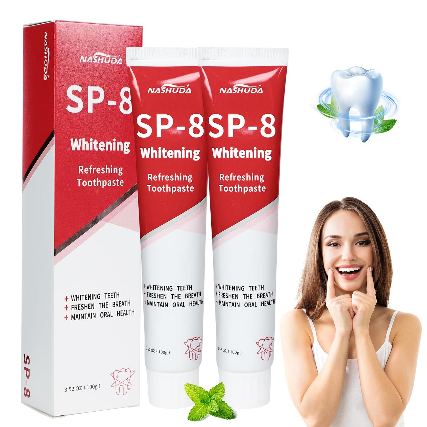 SP-8 Probiotic Ultra Whitening Toothpaste – Fresh Breath & Deep Cleaning (2PCS)