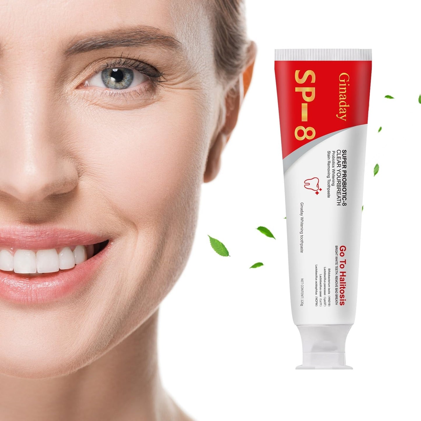 Sp-8 Probiotic Whitening Toothpaste – Oalance Probiotics, Niacinamide, Enamel & Gum Health, Fresh Breath, Fluoride-Free