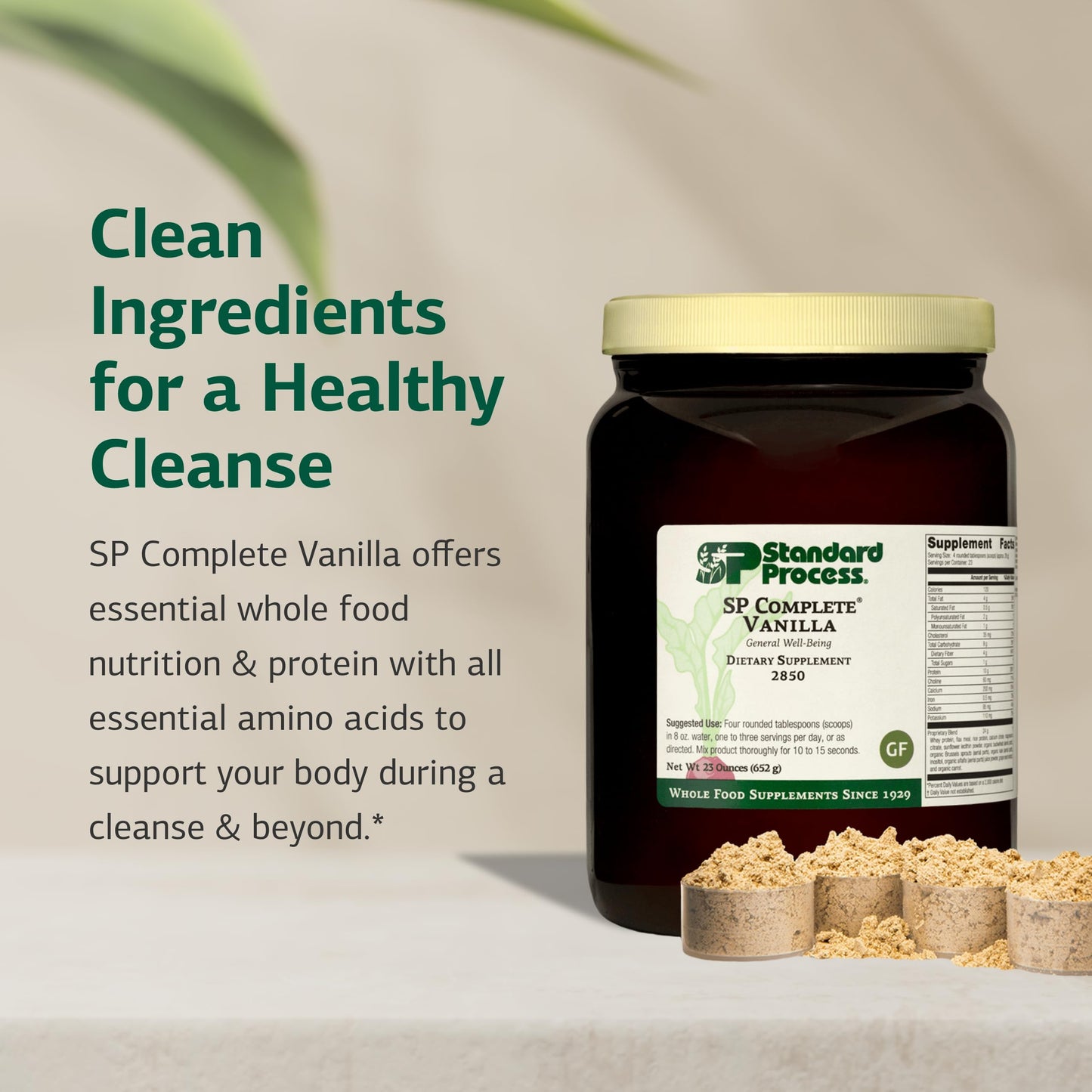 SP Complete Vanilla - Whole-Food Nutrition for Immune & Liver Support (23 oz)