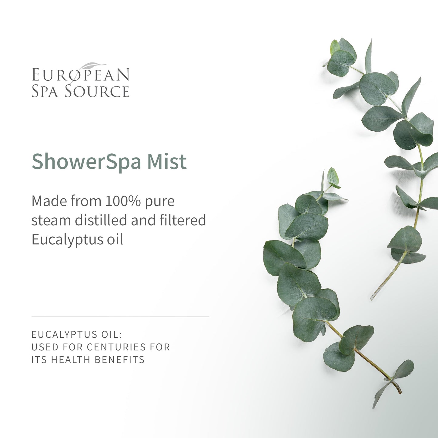 European Spa Source Energizing Lemongrass + Eucalyptus ShowerSpa Mist – Aromatherapy, 4 fl oz