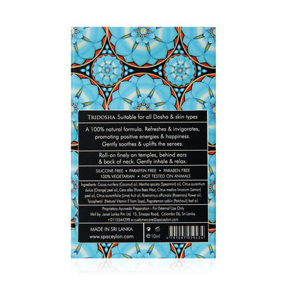 SPA CEYLON Happy Uplifting Balm Roll-On – Naturally Refreshing & Revitalizing | Vegetarian | All Skin Types