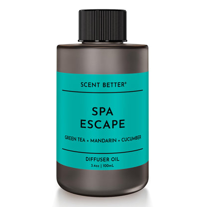 Spa Escape Aroma Essential Oil Blend: Green Tea, Mandarin & Cucumber for Ultrasonic Diffusers (3.3 Fl Oz / 100 mL)