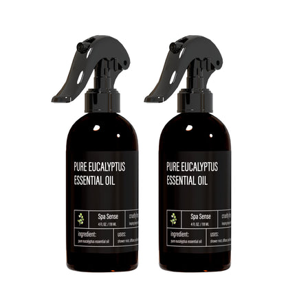 Spa Sense Pure Eucalyptus Oil Shower Mist & Steam Room Spray – 4 oz, 2 Pack | Premium Aromatherapy Essential Oil Spray