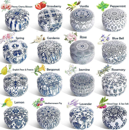 Set of 16 Scented Candles Gifts – Travel Tin Jars, 2.5 oz