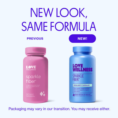 Love Wellness Sparkle Fiber – Digestive Enzymes & Fiber Supplement (90 Count)