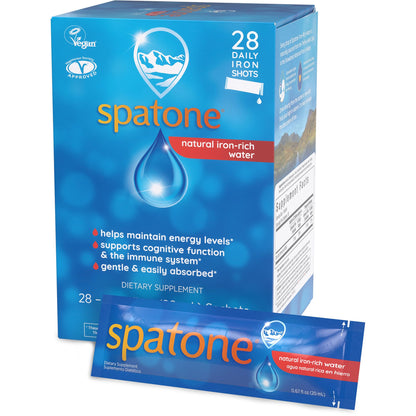 Spatone Natural Liquid Iron Supplement for Women, Men & Kids 4+ | 5 mg per 20 mL Sachet