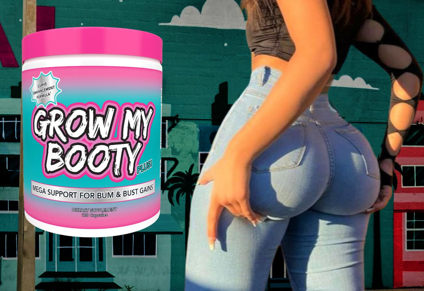 Grow My Booty Plus Butt Enhancement Pills — Mega Booty & Bust Growth | SPAZMATIC
